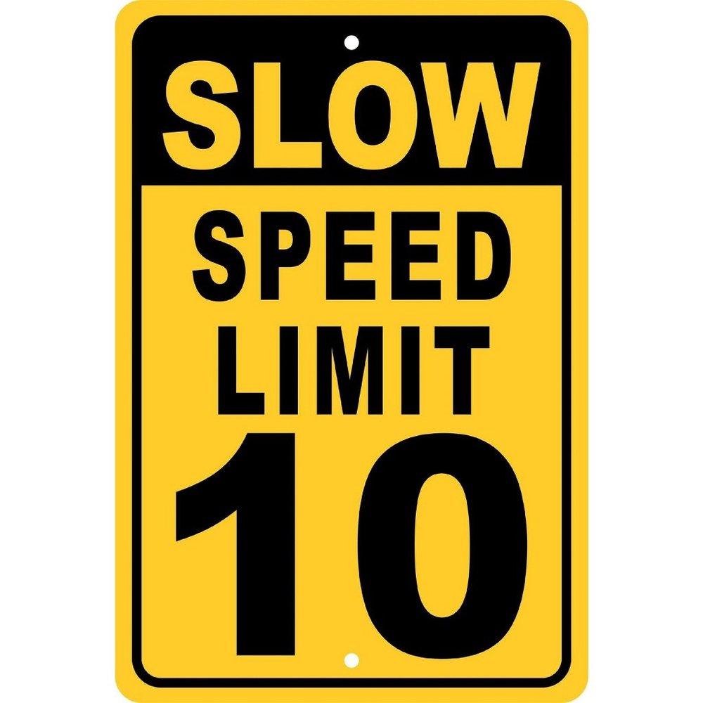SLOW SPEED LIMIT 10 Aluminum Sign 8 X 12